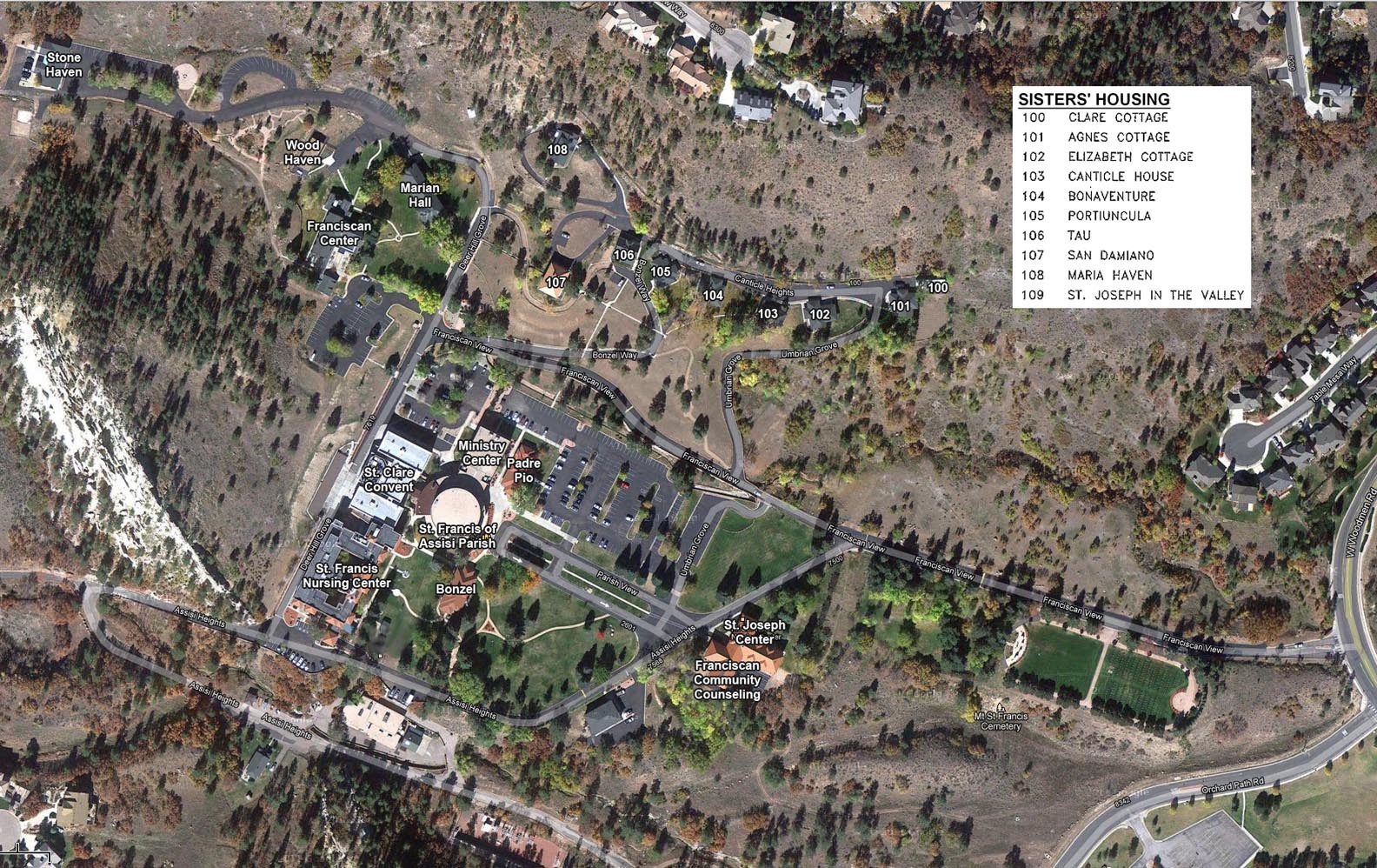 Aerial map of St. Francis